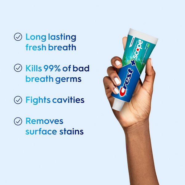 Crest + Scope Complete Travel Size Fluoride Whitening Toothpaste Minty Fresh - 2.7oz
