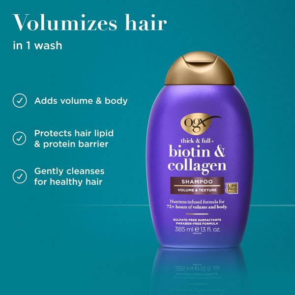 OGX Thick & Full + Biotin & Collagen Shampoo for Thin Hair - 13 fl oz