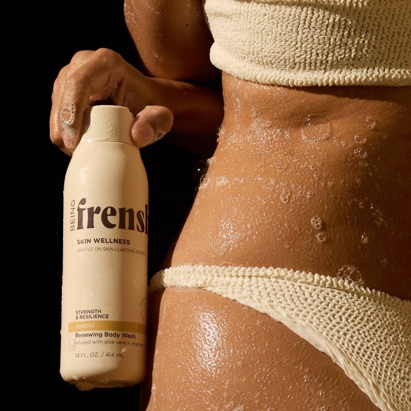 Being Frenshe Hinoki Renewing Body Wash - Hydrating Shower Gel with Aloe Vera + Niacinamide - 14 fl oz