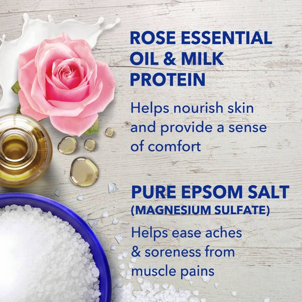 Dr Teal's Epsom Salt Magnesium Soak - Calm & Serenity with Rose Essential Oil & Milk Protein - 3 lbs