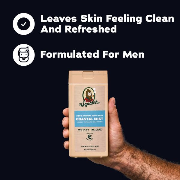 DR. SQUATCH Men's Non-Exfoliating Body Wash Coastal Mist - 14oz