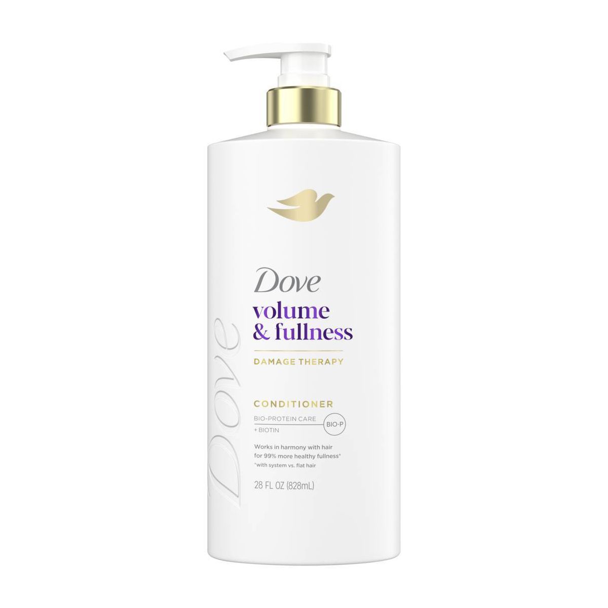 Dove Beauty Volume + Fullness Hair Conditioner Pump with Biotin & Bio-Protein Care - 28 fl oz