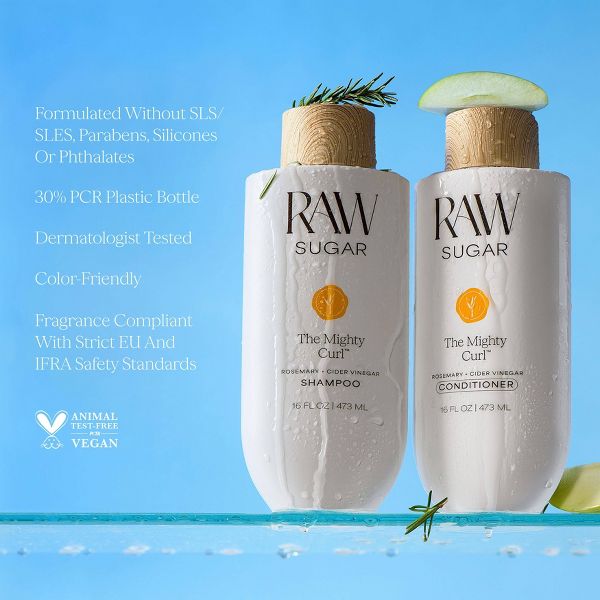 Raw Sugar The Mighty Curl Conditioner - Rosemary + Cider Vinegar - 16 fl oz