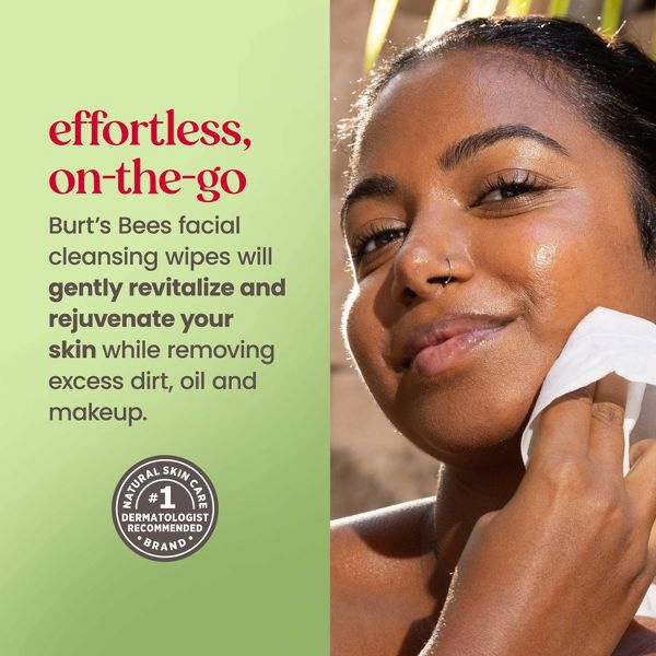 Burt's Bees Facial Cleansing Towelettes Unscented Makeup Remover Wipes - 30ct