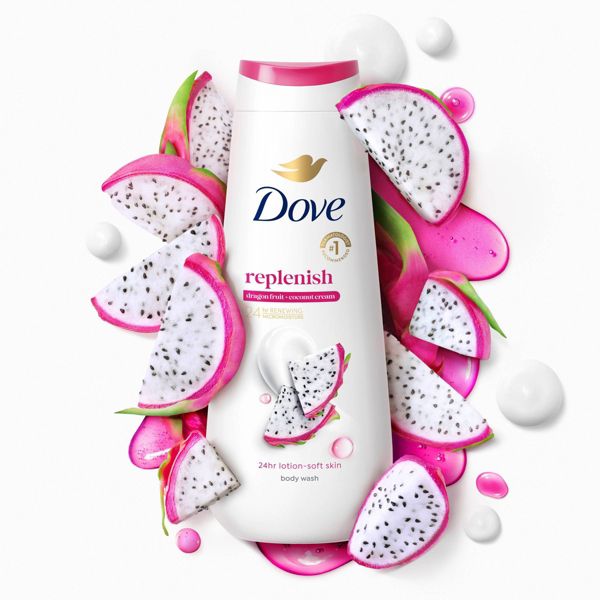 Dove Beauty Replenishing Body Wash - Dragon Fruit & Coconut Cream 24hr Lotion-Soft Skin - 20 fl oz