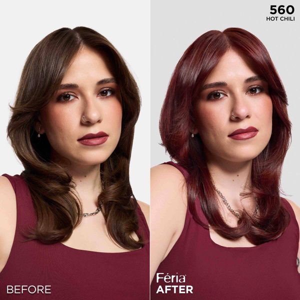 L'Oreal Paris Feria High Intensity Shimmering Color Power Red - R48 Intense Deep Auburn - 1 Kit