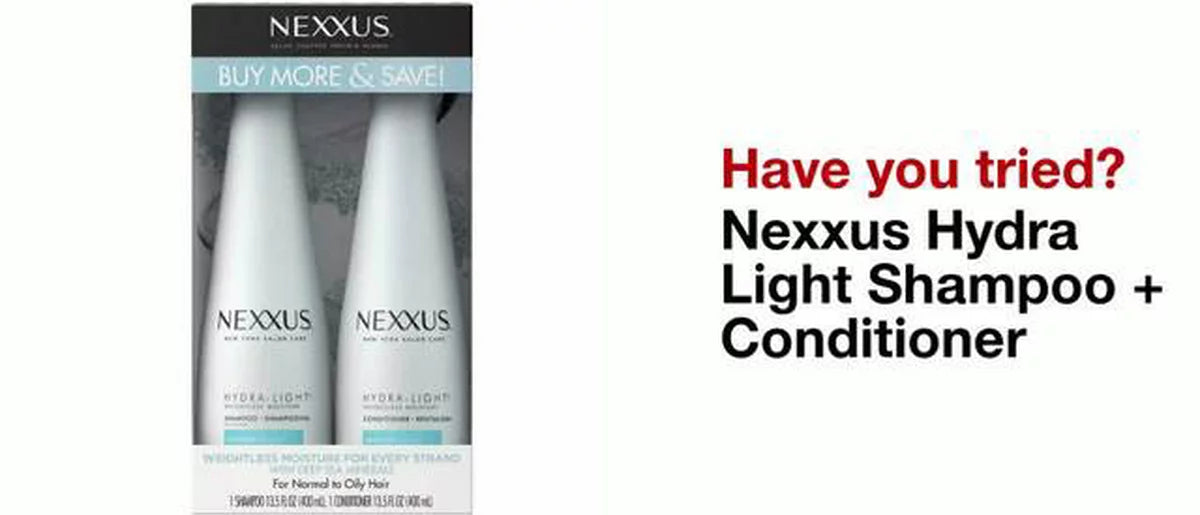 Nexxus Hydralight Shampoo and Conditioner for Oily Hair with Wheat Protein and Deep Sea Minerals - 13.5 fl oz, 2 ct