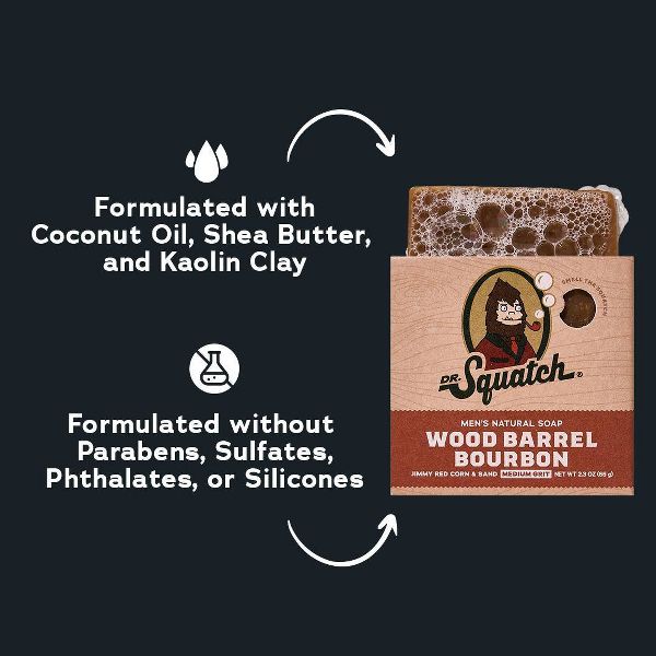DR. SQUATCH Men's All Natural Mini Bar Soap - Wood Barrel Bourbon - 2.3oz
