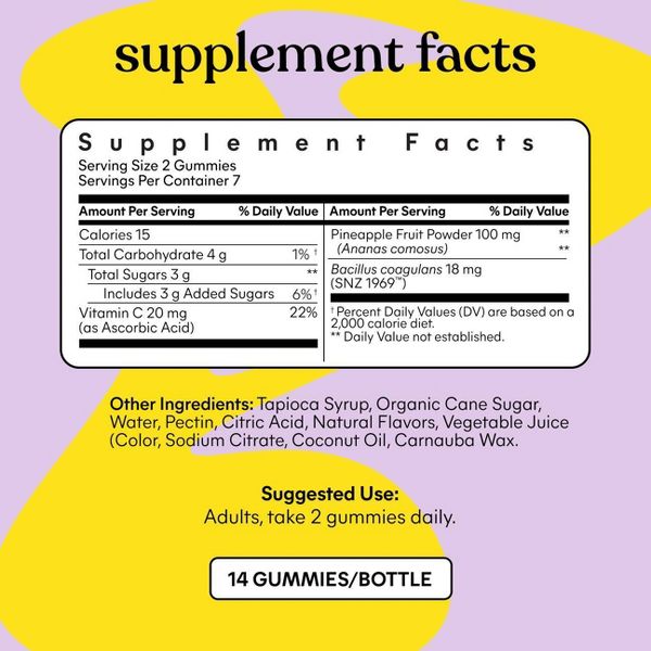 Lemme Purr Vaginal Probiotic Gummies - pH & Odor Support - Pineapple & Vitamin C - Pineapple Flavored - 14ct