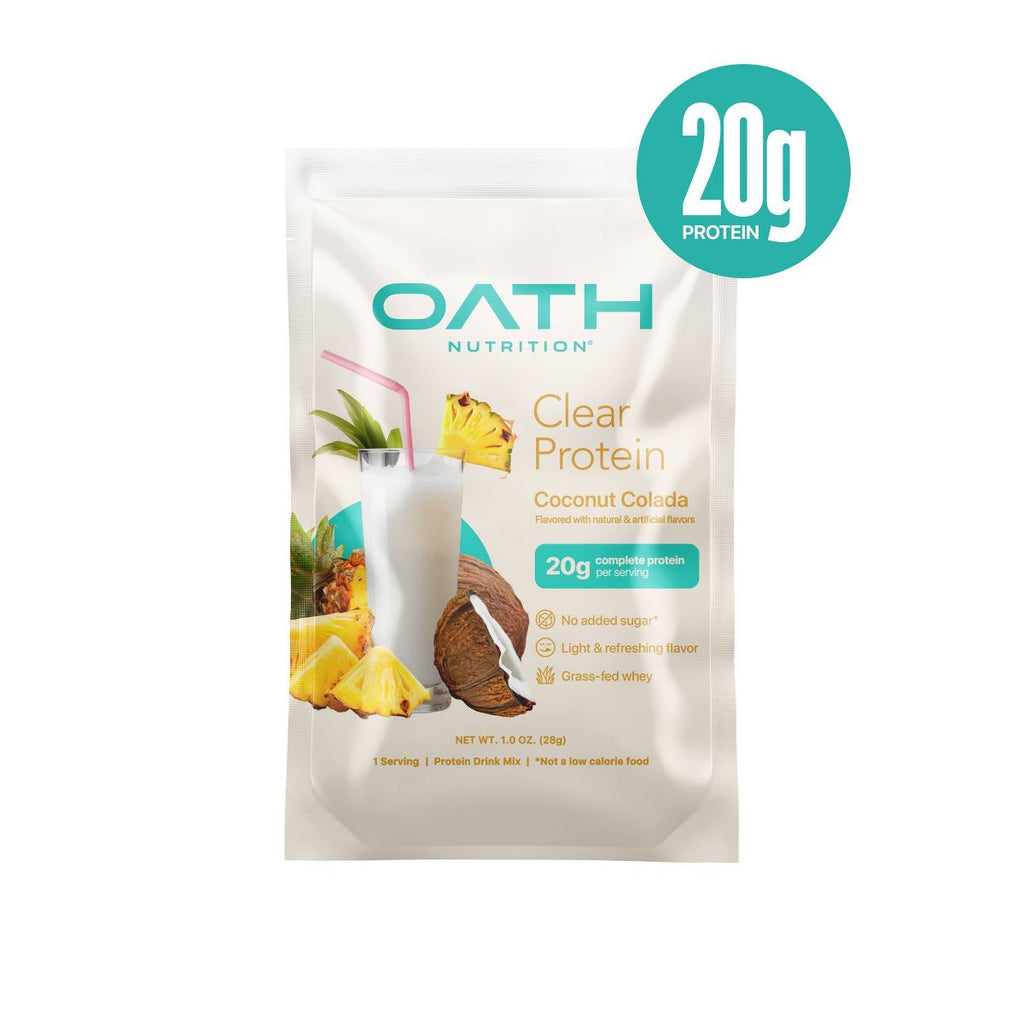 Oath Nutrition Clear Protein Powder - Coconut Colada: Gluten-Free - Whey Isolate - 20g Protein - Single Serve