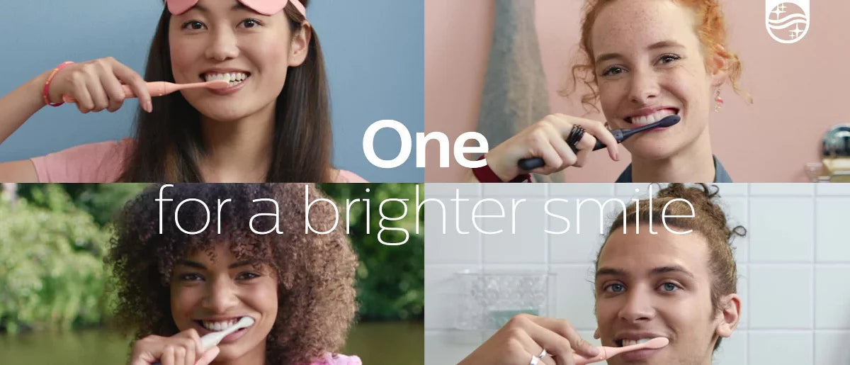 Philips One by Sonicare Rechargeable Electric Toothbrush Model HY1200/25 with Brush Head - Champagne