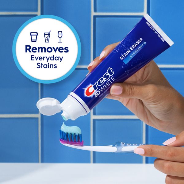 Crest 3D White Stain Eraser Fluoride Toothpaste - Icy Clean Mint - 3.8oz/2pk