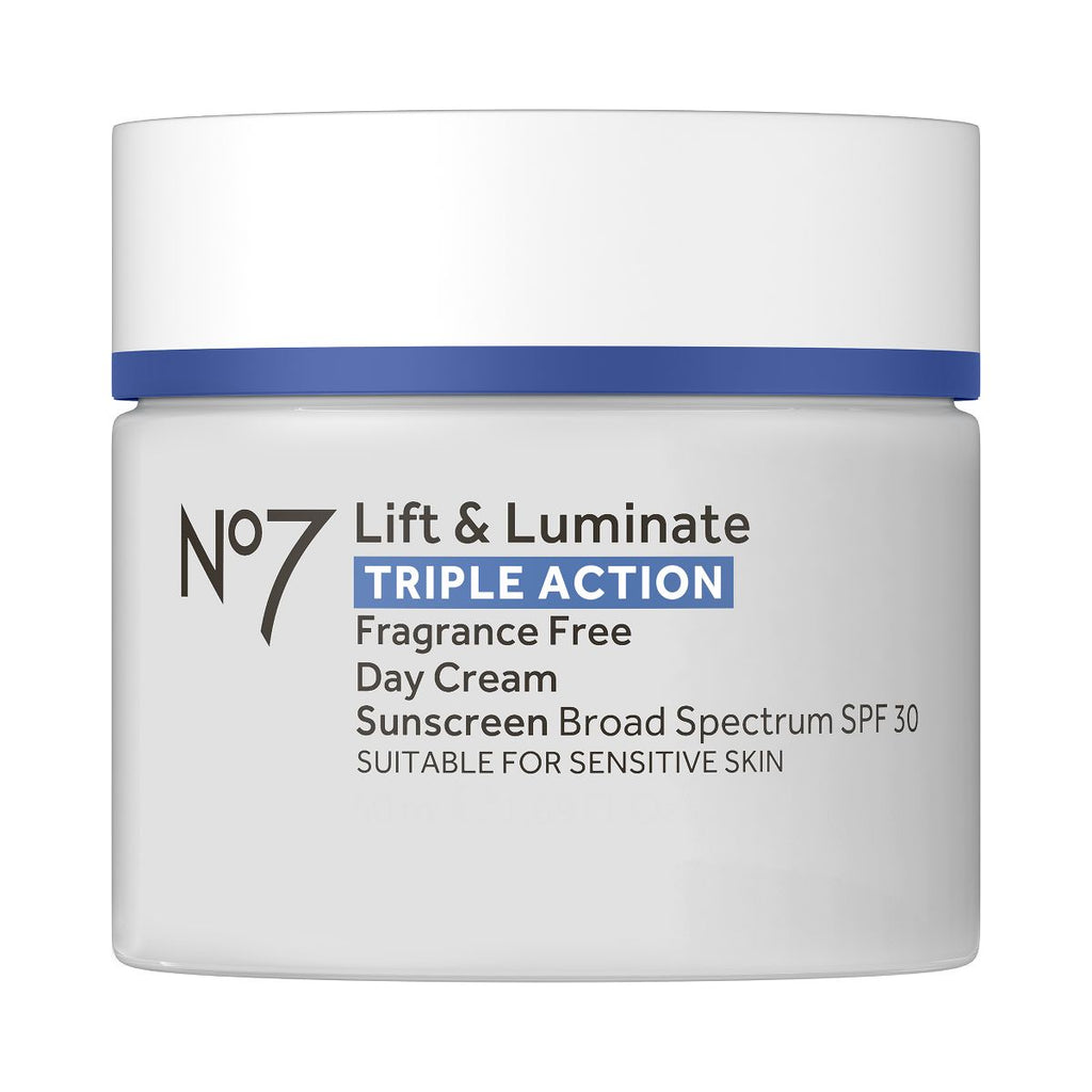 No7 Lift & Luminate Triple Action Fragrance Free Day Cream with SPF 30 - 1.69 fl oz