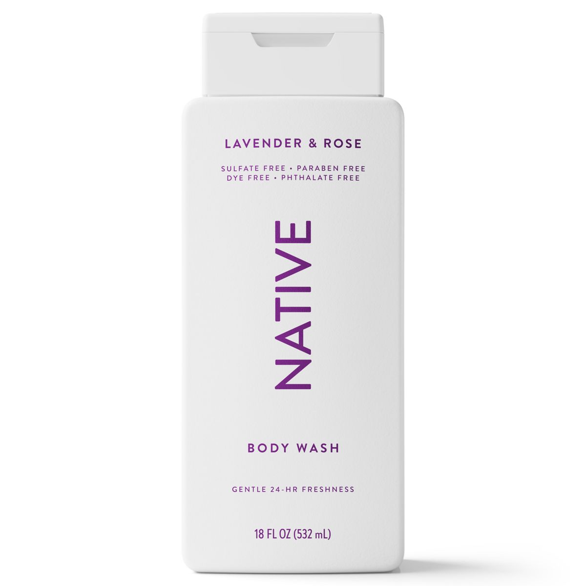Native Body Wash for Women & Men - Lavender & Rose - Sulfate Free - 18 fl oz
