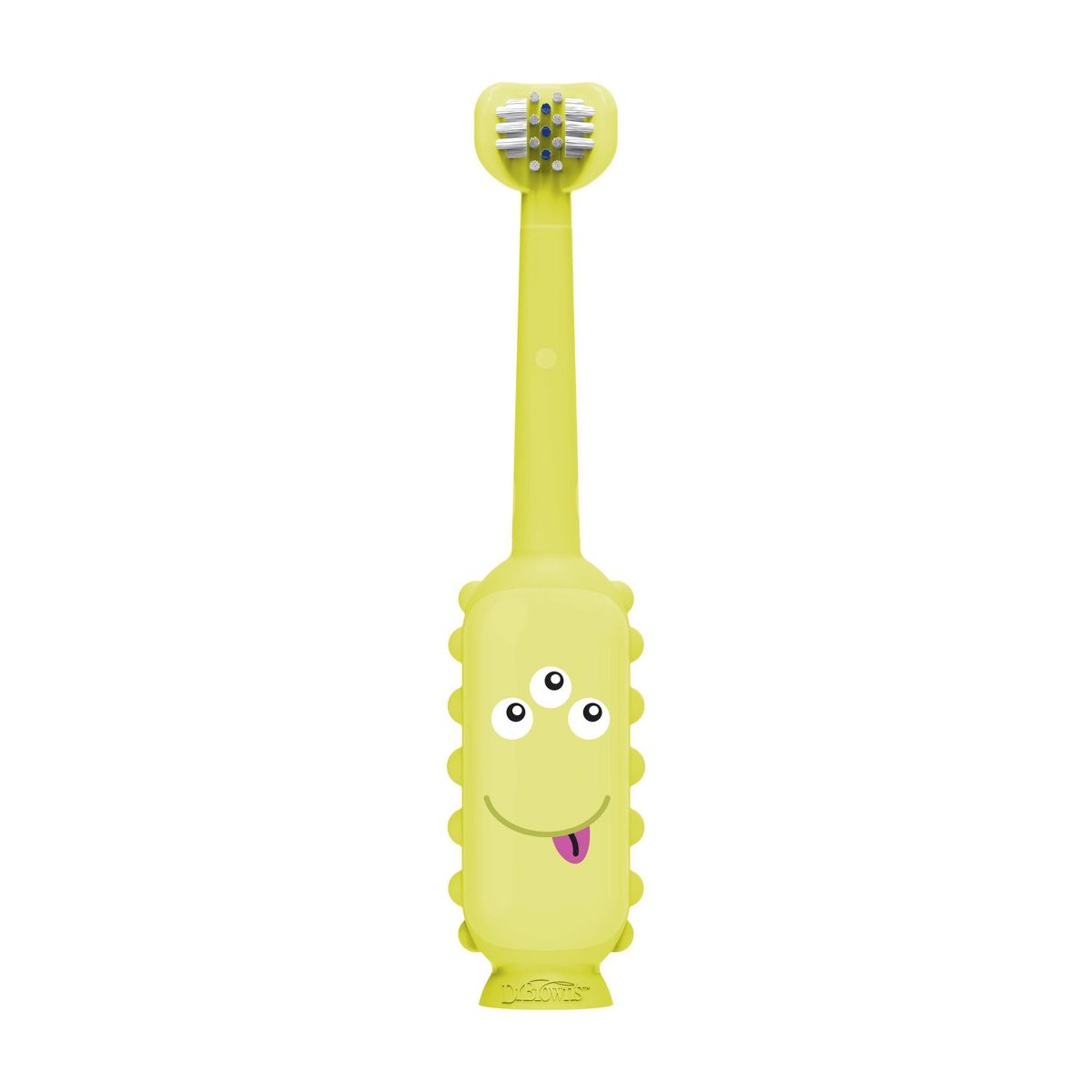Dr. Brown's Tooth Scrubber Triple Sided Training Toddler Manual Toothbrush - Green