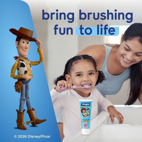 Orajel Naturals Kids Toy Story 5 Anti-Cavity Fluoride Training Gel Toothpaste - Natural Watermelon - 5.8oz