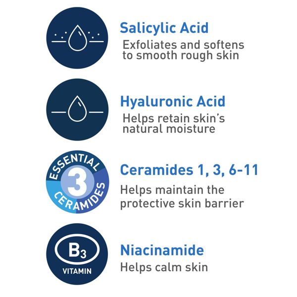 CeraVe SA Face Wash Salicylic Acid Cleanser with Hyaluronic Acid and Niacinamide - 16 fl oz