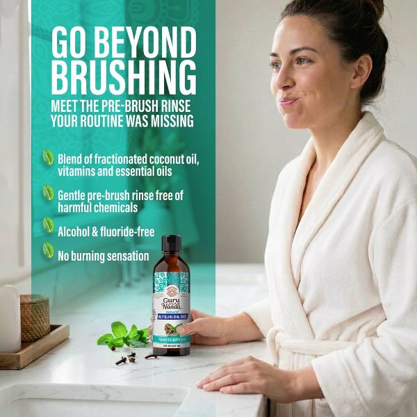 GuruNanda Oil Pulling - Farmed Mint - 8 fl oz