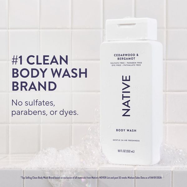 Native Body Wash - Cedarwood and Bergamot - 18 fl oz