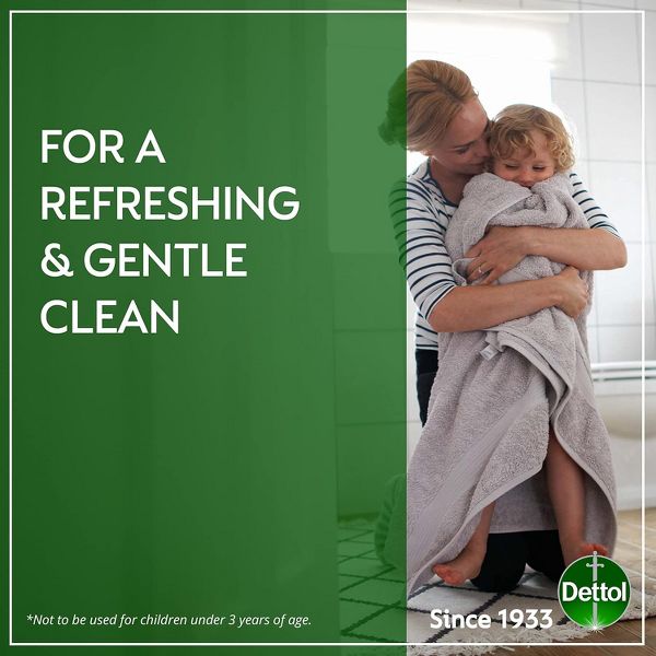 Dettol Cool Antibacterial Body Wash with Menthol Fragrance, pH Balanced Formula, 2 Pack 500g Pump Bottles