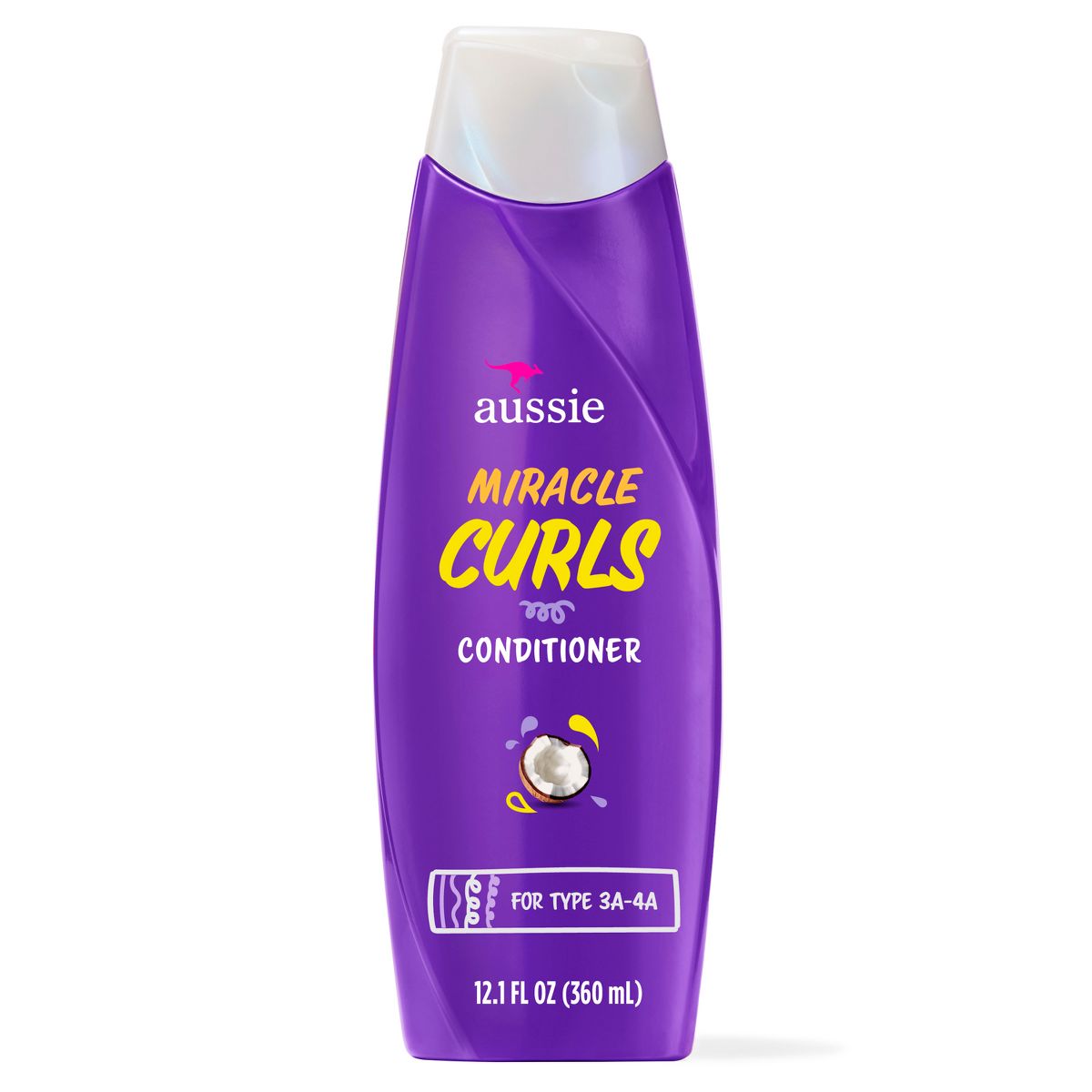 Aussie Paraben-Free Miracle Curls Conditioner with Coconut & Jojoba Oil For Curly Hair - 12.1 fl oz