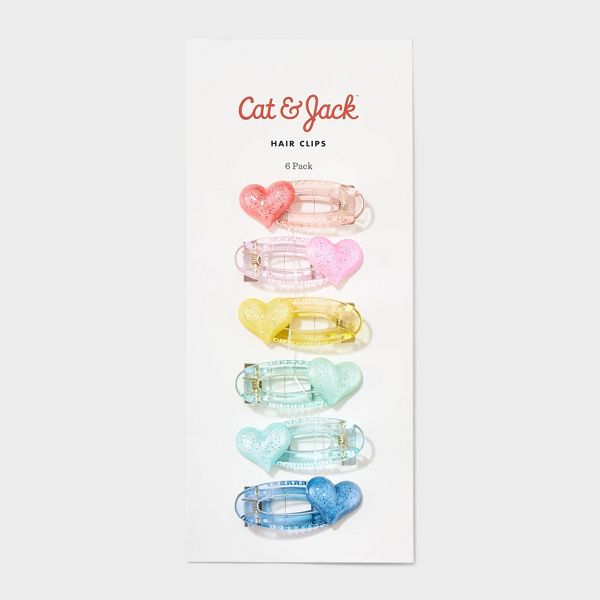Heart Hair Clips - 6pk - Cat & Jack™