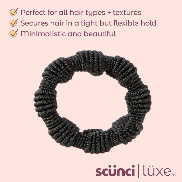 scünci | lüxe Soft Mini Textured Ponytailers with Storage Bag - Fine Hair - 40pcs: Hair Styling, Elastic, All Hair Types