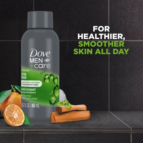 Dove Men+Care Mini Body and Face Wash - Extra Fresh - Travel Size - 3 fl oz