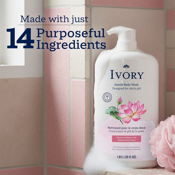 Ivory Mild & Gentle Body Wash - Water Lily Scent - 35 fl oz