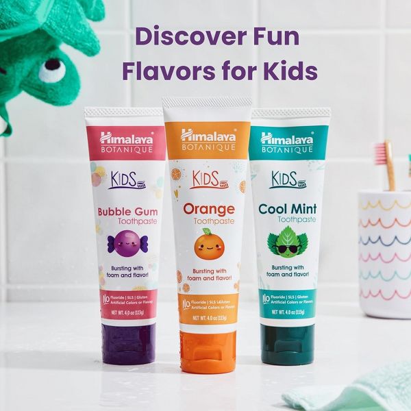 Himalaya Botanique Kids Toothpaste, Bubble Gum Flavor 4 oz