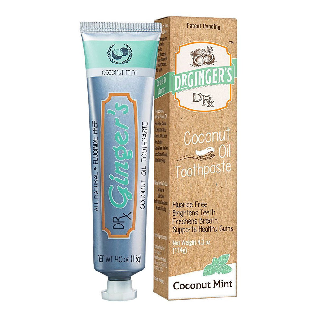 Dr. Ginger's Natural Fluoride-Free Whitening Toothpaste - Coconut Mint - 4oz
