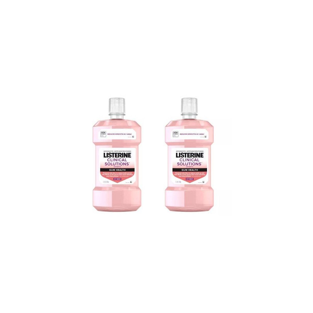 Listerine 2 Pack/1L Each Clinical Solutions Gum Health Mouthwash for Antigingivitis and Antiplaque