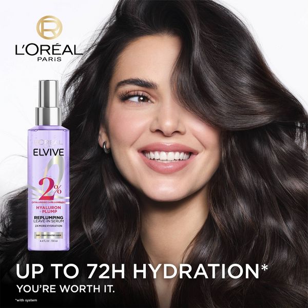 L'Oreal Paris Elvive Hyaluron Plump Replumping Hair Serum Paraben-Free - 4.4 fl oz