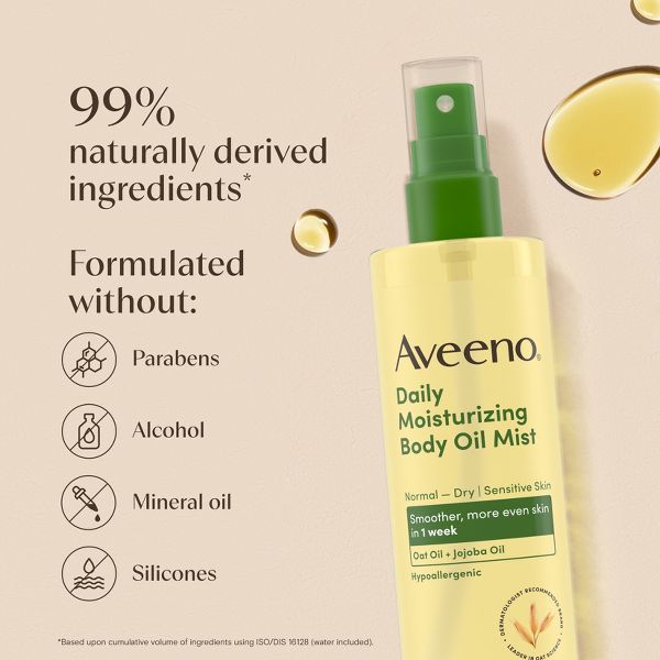Aveeno Daily Moisturizing Body Oil Mist with Oat and Jojoba Oil for Rough, Dry and Sensitive Skin - 0.8 fl. oz