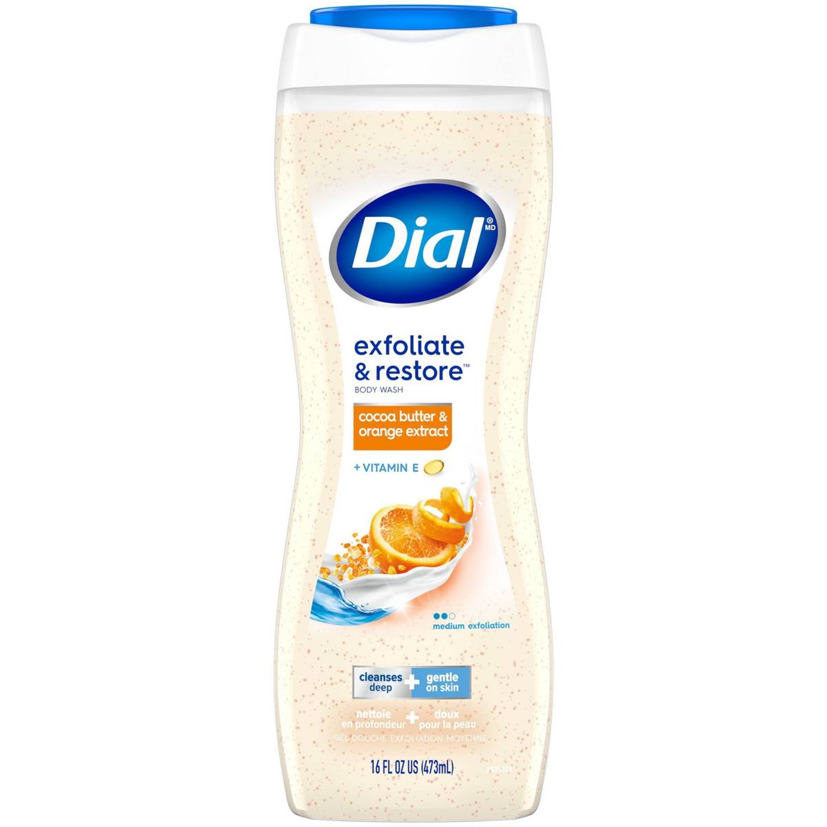 Dial Exfoliate & Restore Body Wash - Orange Extract & Cocoa Butter - 16 fl oz