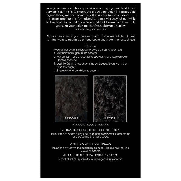Kristin Ess Hair Gloss in Bittersweet for Dark Brown Hair - Semi Permanent Dye + Toner - 4 fl oz