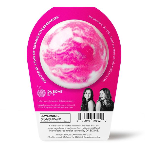 Da Bomb Bath Fizzers Barbie Pink Swirl Bath Bomb - 6.5oz