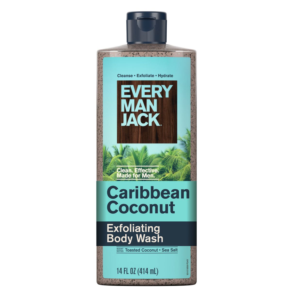 Every Man Jack Naturally Derived Men's Medium Grit with Sand Exfoliating Body Wash - Caribbean Coconut - 14 fl oz