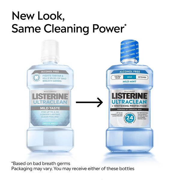 Listerine Ultraclean Alcohol-Free Tartar Control Mild Mouthwash - Arctic Mint - 500ml