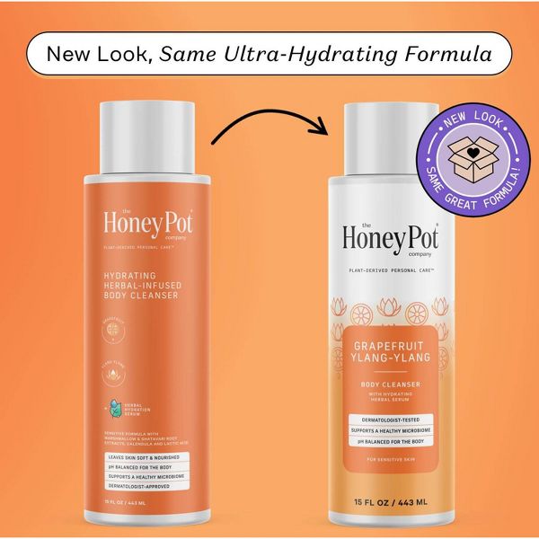 The Honey Pot Company, Grapefruit Ylang Ylang Hydrating Body Cleanser - 15 fl oz