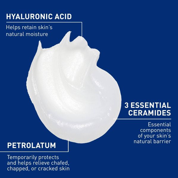 CeraVe Healing Ointment Skin Protectant, Soothes Dry, Cracked and Chafed Skin, Non-Greasy Unscented - 12oz