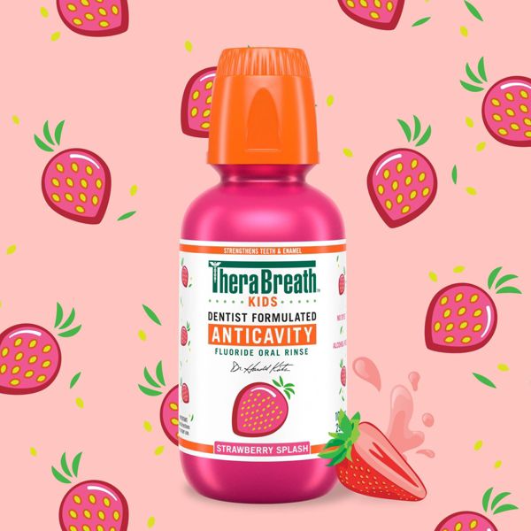 TheraBreath Kids' Fluoride Mouthwash - Strawberry Splash - 10 fl oz