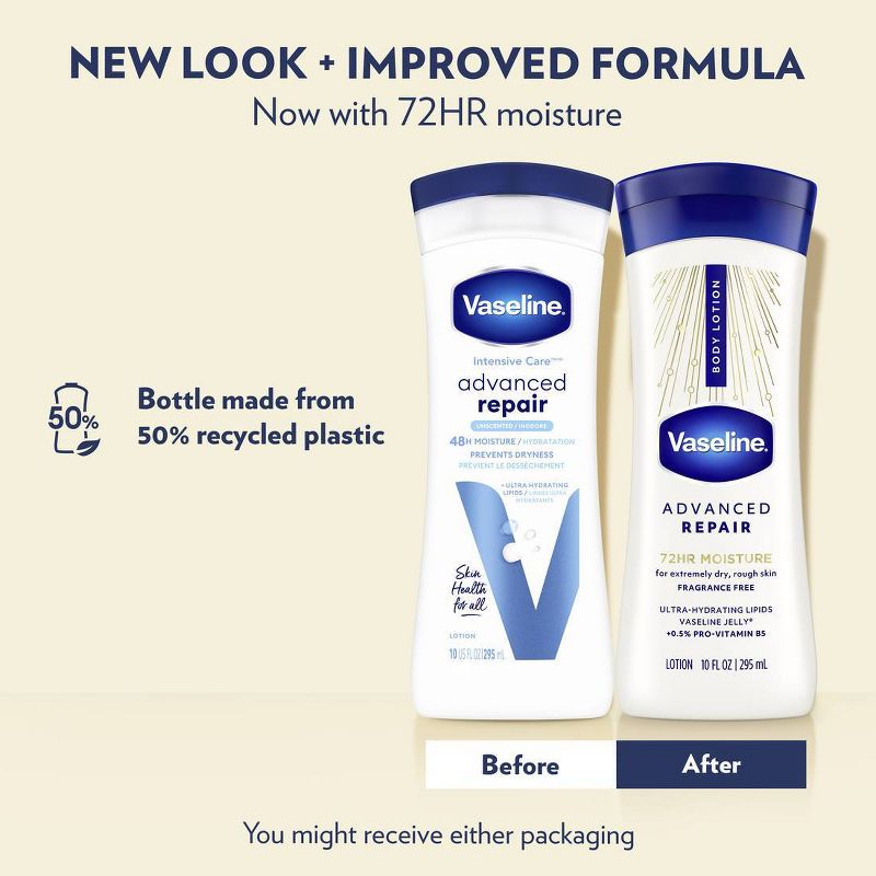 Vaseline Intensive Care Advanced Repair Lotion - Unscented - 10 fl oz