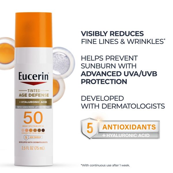 Eucerin Age Defense Face Sunscreen Tinted Lotion - SPF 50 - 2.5 fl oz