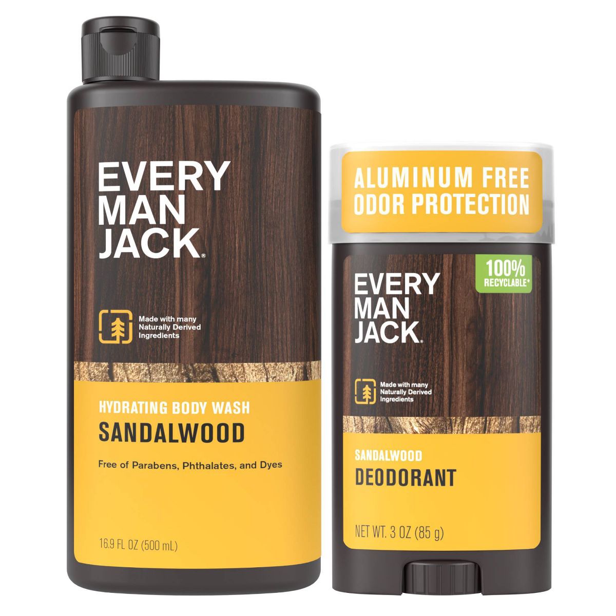 Every Man Jack Sandalwood Men's 16.9 fl oz Body Wash + 3oz Deodorant