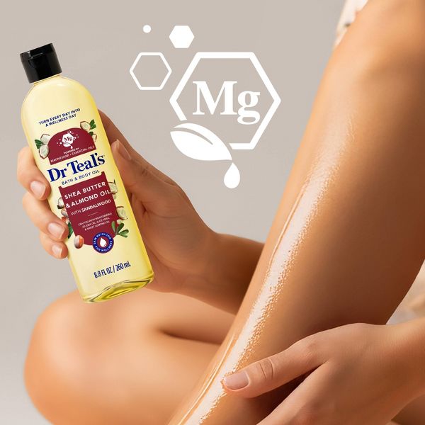 Dr Teal's Shea Butter & Almond Moisturizing Bath & Body Oil with Essential Oils - 8.8 fl oz