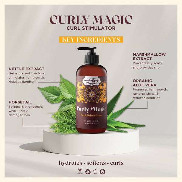 Uncle Funky's Daughter Curly Magic Curl Stimulator - 12 fl oz: Gel, Paraben-Free, Sulfate-Free, Vegan