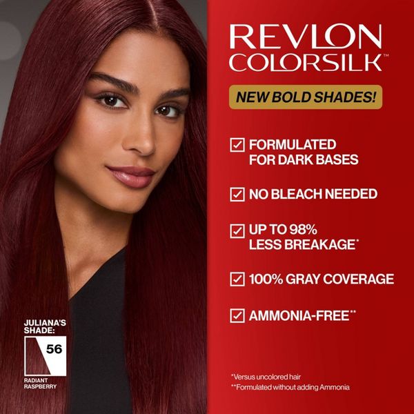 Revlon ColorSilk Permanent Hair Color with Bond Repair Complex - 34 Deep Burgundy - 4.4 fl oz: Ammonia-Free, For All Hair Types
