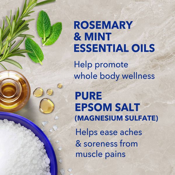 Dr Teal's Epsom Salt Magnesium Soak - Wellness Therapy with Rosemary & Mint - 3 lbs