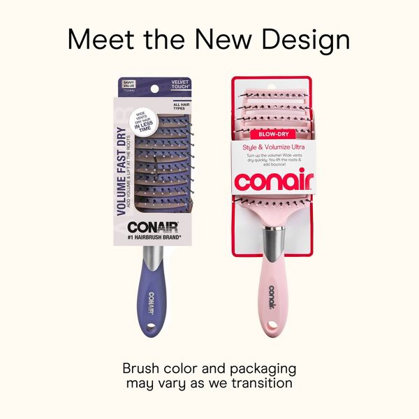 Conair Velvet Touch Concave Vent Hair Brush - All Hair
